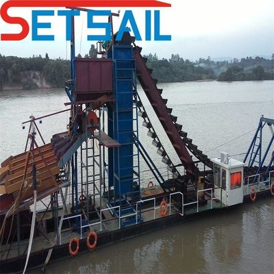 7-30 mètres de profondeur de dragage chaîne de godets Dredger or et diamant avec écran à tambour