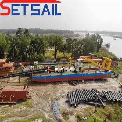 Dredger à aspiration à coupe de 10 pouces pour moteur diesel à sable de rivière et pompe hydraulique incluse