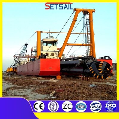 10 pouces de coupeur de succion lac bateau de sable avec une largeur totale de 5,5 mètres et un débit d'eau de 1500m3