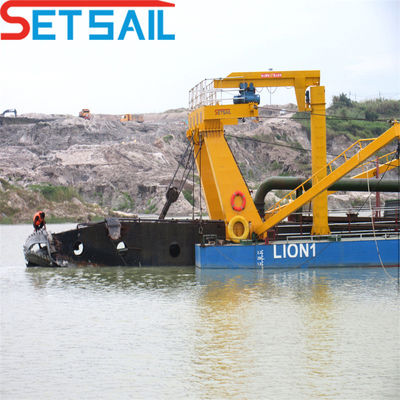 Dredger à sable à aspiration de 8 pouces avec rampe d'ancrage et 800 mètres de décharge