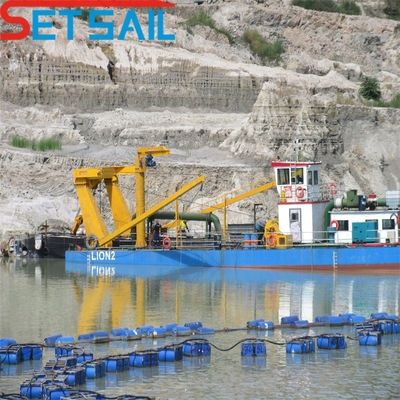 Dredger à sable à aspiration de 8 pouces avec rampe d'ancrage et 800 mètres de décharge