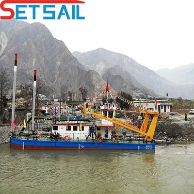 Dredger à gravier à aspiration à coupe diesel avec débitmètre et puissance maximale de tête de coupe de 500 kW