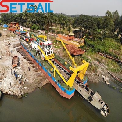 Dredger à gravier à aspiration à coupe diesel avec débitmètre et puissance maximale de tête de coupe de 500 kW