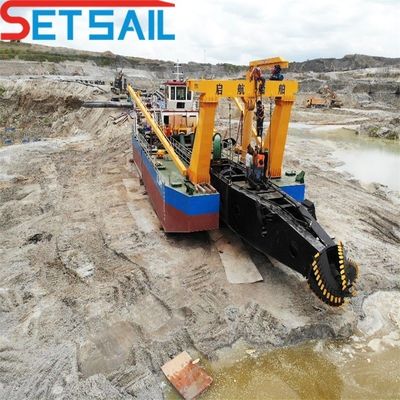 8 pouces coupeur aspirateur dragueuse de sable de rivière avec chargement hauteur totale 1,48m poids total 85t