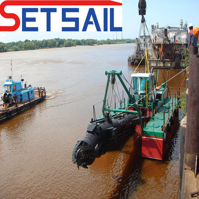 Dredger hydraulique à débit d'eau à aspiration avec double pompe à sable et porteuse de spud
