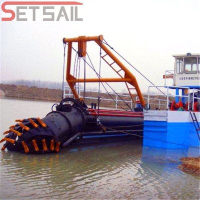 Dredger de sable fluvial à moteur diesel Siemens PLC avec tête de coupe et matériaux