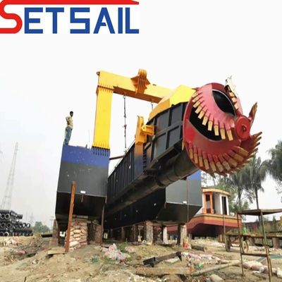Dredger de sable de rivière à aspiration de 24 pouces avec pompe à hydrocyclone américaine et moteur diesel