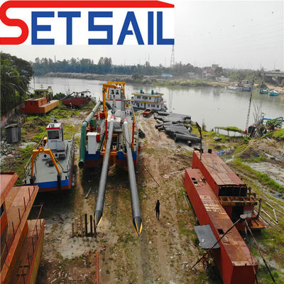 Système hydraulique Rexroth 38m dragueuse de sable du lac avec moteur diesel Cummins et tête de coupe