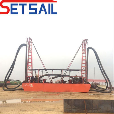 Largeur totale de 3 à 7 m Dredger de sable fluvial à moteur diesel personnalisé avec aspiration à jet