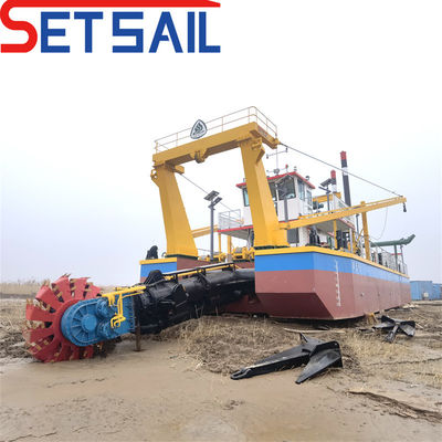 Dragueuse à roue de seau à moteur diesel pour l'extraction du sable avec un diamètre de tuyau de décharge de 200 mm à 800 mm