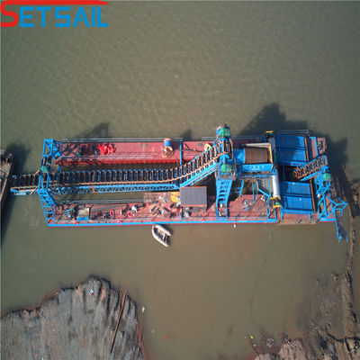 Centrifugeuse pour l'extraction de diamants dragueuse pour l'or de rivière longueur totale 24m-38m monnaie américaine