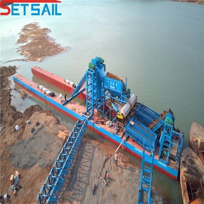 Centrifugeuse pour l'extraction de diamants dragueuse pour l'or de rivière longueur totale 24m-38m monnaie américaine