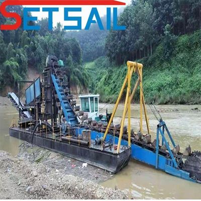Drainage de 0,6 m à 1,2 m type chaîne de godets or et diamant dragueuse pour rivière QHCBD-32
