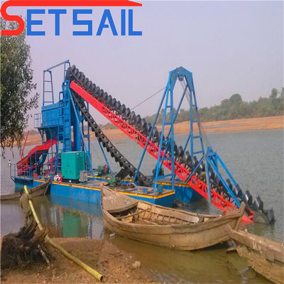 7.5kw-100kw puissance du moteur de levage chaîne de seau de haute capacité Dredger d'or et de diamant
