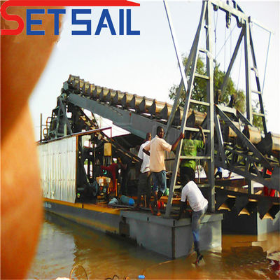 Chain Bucket River Gold and Lake Diamond Mining Dredger Monnaie américaine 60m3-300m3 Capacité