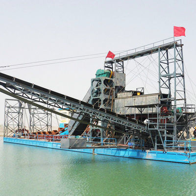 Vibration Chut Chain Bucket River Mining Dredger pour le dragage de l'or Profondeur de dragage de 2 à 30 m
