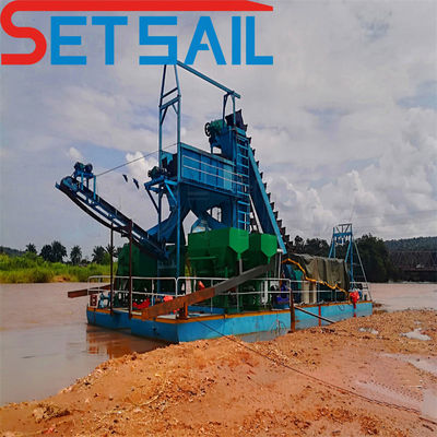 7-30 mètres de profondeur de dragage chaîne de godets Dredger or et diamant avec écran à tambour