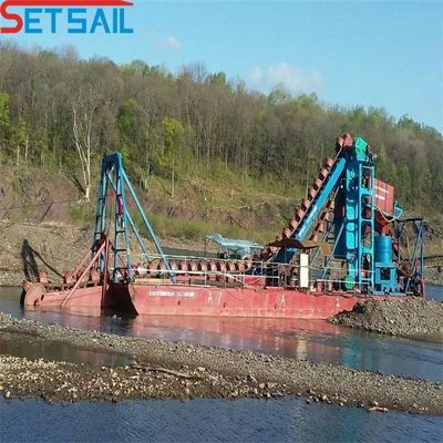 50-300m3 Durable Hull Chain Bucket River Mining Dredger pour le lac d'or en couleur multi