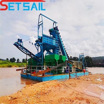 Set Sail 100m3/H Bucket Chain Gold Dredger pour la sélection et la mise en panne de l'or à un prix abordable