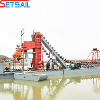60m3-500m3 Capacité moteur diesel Power Chain Bucket Diamond Dredger pour l'or de la rivière
