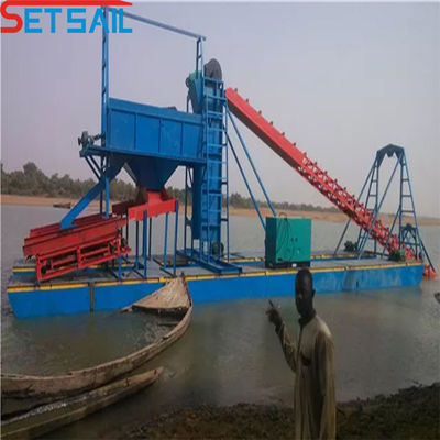 60m3-500m3 Capacité moteur diesel Power Chain Bucket Diamond Dredger pour l'or de la rivière