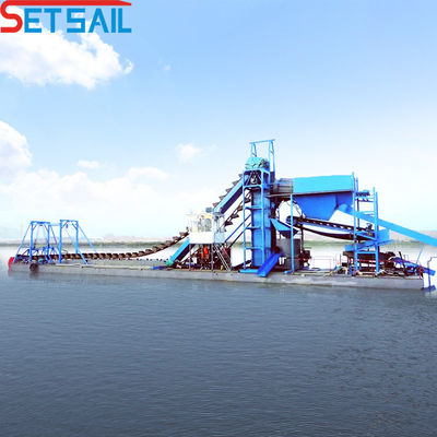 60m3-500m3 Capacité moteur diesel Power Chain Bucket Diamond Dredger pour l'or de la rivière