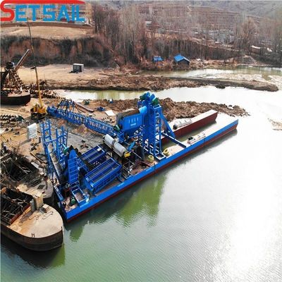 60m3-500m3 Capacité moteur diesel Power Chain Bucket Diamond Dredger pour l'or de la rivière
