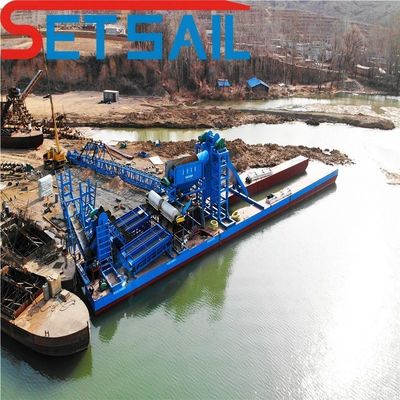 Puissance de dragage 37kw-150kw River Bucket Diamond and Gold Dredger avec équipement de dragage