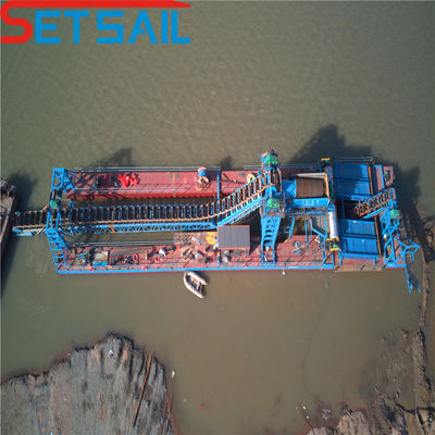 Dredge à sable d'or avec treuil de levage et coque Dimension 23m-49m