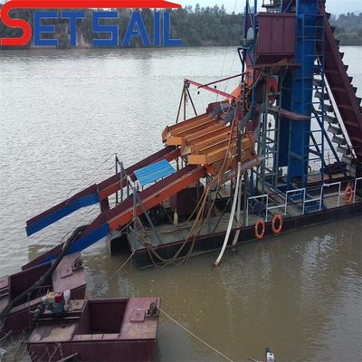 Réservoir de la chaîne Bucke Sand Diamond Dredge Machinery pour la pierre de rivière Certifié ISO CE