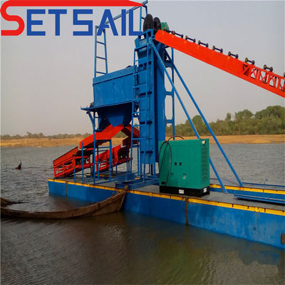 Réservoir de la chaîne Bucke Sand Diamond Dredge Machinery pour la pierre de rivière Certifié ISO CE