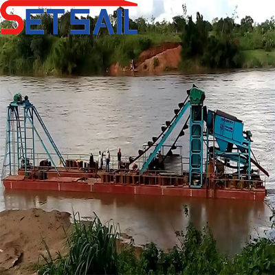 Réservoir de la chaîne Bucke Sand Diamond Dredge Machinery pour la pierre de rivière Certifié ISO CE