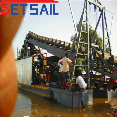 Réservoir de la chaîne Bucke Sand Diamond Dredge Machinery pour la pierre de rivière Certifié ISO CE