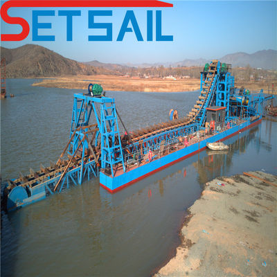 60m3-500m3 Capacité personnalisée Dredger à chaîne à seau de sable à or avec écran à tambour