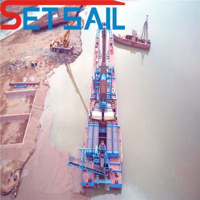 60m3-500m3 Capacité personnalisée Dredger à chaîne à seau de sable à or avec écran à tambour