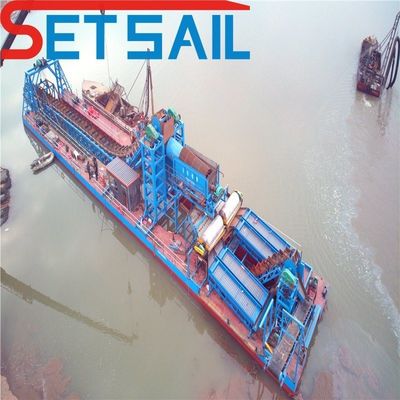 60m3-500m3 Capacité personnalisée Dredger à chaîne à seau de sable à or avec écran à tambour