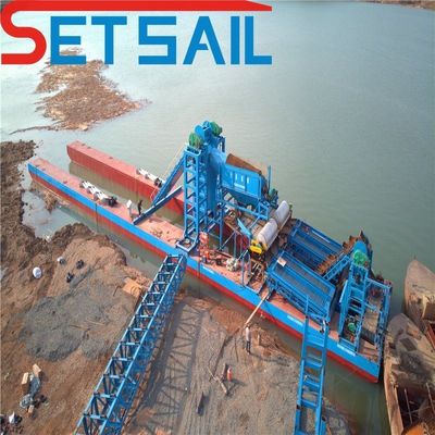 60m3-500m3 Capacité personnalisée Dredger à chaîne à seau de sable à or avec écran à tambour