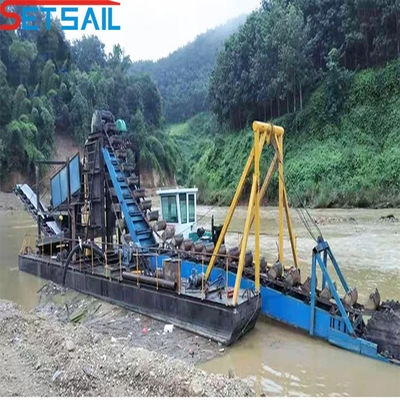 Dredge de diamants à chaîne certifiée ISO et CE avec chute d'agitation d'or Convient