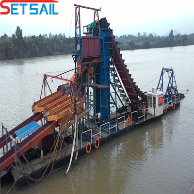 Dredge de diamants à chaîne certifiée ISO et CE avec chute d'agitation d'or Convient