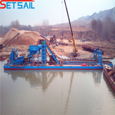1.0m-2m Dredger à chaîne haute à godet d'or pour des opérations minières fluides dans les eaux peu profondes