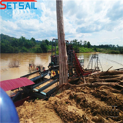 1.0m-2m Dredger à chaîne haute à godet d'or pour des opérations minières fluides dans les eaux peu profondes