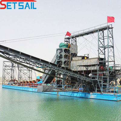 1.0m-2m Dredger à chaîne haute à godet d'or pour des opérations minières fluides dans les eaux peu profondes