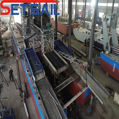 Machinerie d'extraction d'or de rivière avec pompe à injection de 7,5 kW à 50 kW et cuve à chaîne