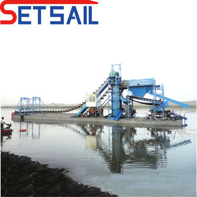 23m-49m Chaîne de dimension de coque Seau de rivière Sable et diamant Machines avec centrifugeuse