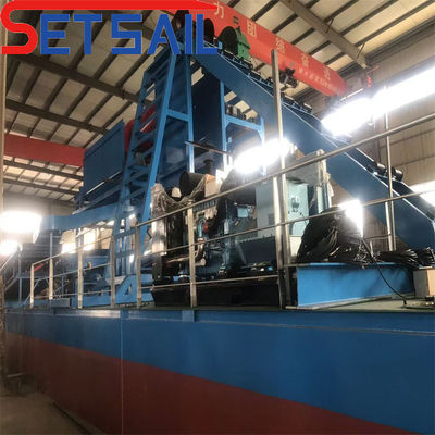 Chain Bucket River Bateau minier d'or et de diamants avec puissance de moteur de levage 7,5 kW-100 kW