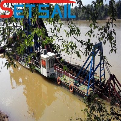 Largeur de 4,5 m à 10 m Dredger d'exploitation minière de l'or sur chaîne sur mesure avec parachute à agitation