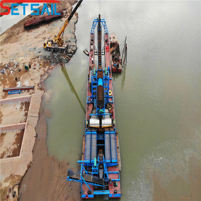 5.5kw-20kw Durm Screen Power Reservoir Chain Bucket Mining Dredger pour le lac Gold