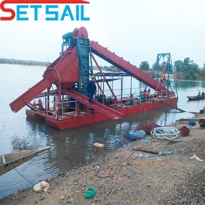 Dragueuse minière pour l'extraction d'or et de diamants de type CTD à fente en chaîne avec dimension de coque de 23 m à 49 m
