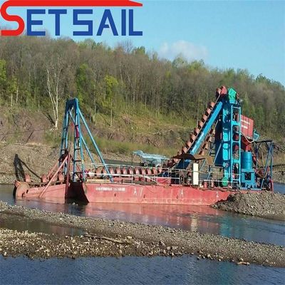 7.5kw-100kw Moteur de levage Pouvoir de la rivière Minage de l'or Chaîne de seau bateau avec seau Quantité