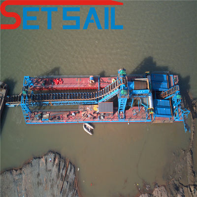 Dredger à chaîne de 200 tonnes/h pour l'or et les diamants avec puissance de pompe à injection de 7,5 kW à 50 kW